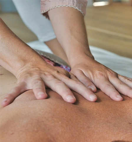 Someone receiving physiotherapy